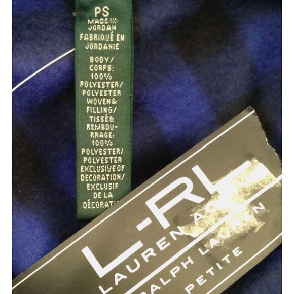 L-RL Lauren Active Jacket Wm PS Blue Black Check 1/2 Zip Quilted Fleece Outdoors - Picture 11 of 12